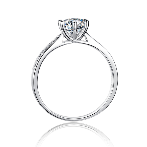 Engagement Crystal Zircon Round Diamond 925 Sterling Silver Jewelry Wedding Ring